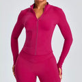 European and American Naked Slim Yoga Jacket Women's Autumn and Winter Long Sleeve Zipper Cardigan Slimming Sports Fitness
Clothes Top
