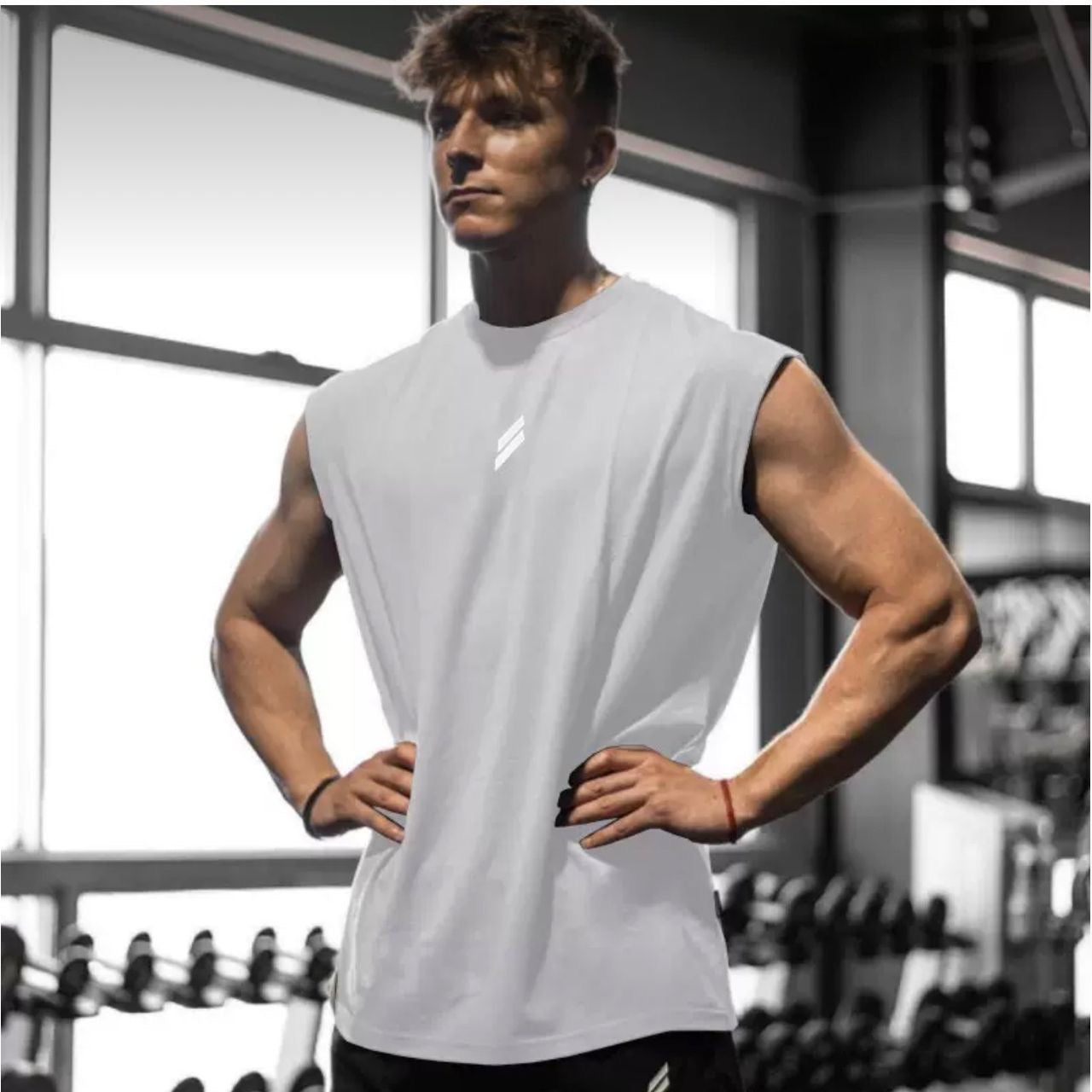 GYM Summer Fitness Sports Vest Men's
Breathable Moisture Absorption Loose Training
Sleeveless Quick-drying Waistcoat Shortsleeved Fitness Clothes