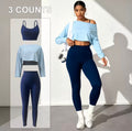 European and American Cross-Border Fashion Yoga Three-Piece Set Seamless Bra Tight Pants Long-Sleeved Tops Women's Sports Yoga
Clothes