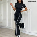 Cross-Border Color-Blocking Yoga Jumpsuit for Women, Quick-Dry, Stretchy, Casual Flared
Fitness Wear